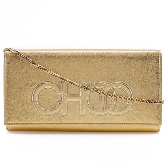 JIMMY CHOO Gold Shoulder Bag - Picture 1 of 9